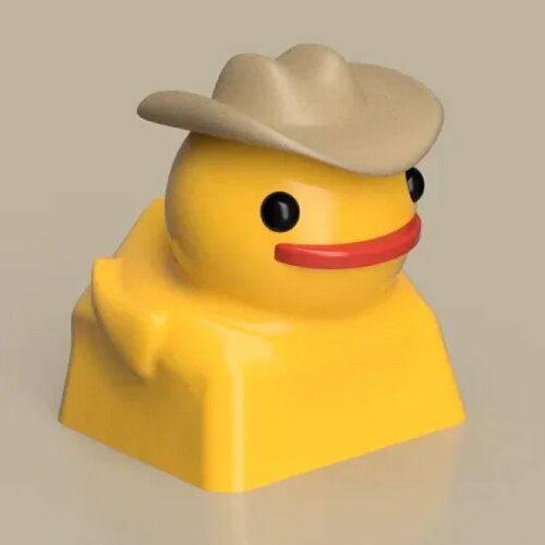 Duck avec un chapeau keycap