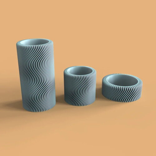 Vase droit motif à lignes courbes