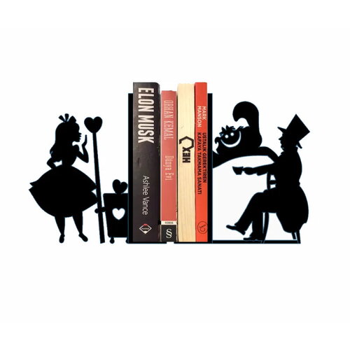 Serre-livres alicie au pays des merveilles, support de livres