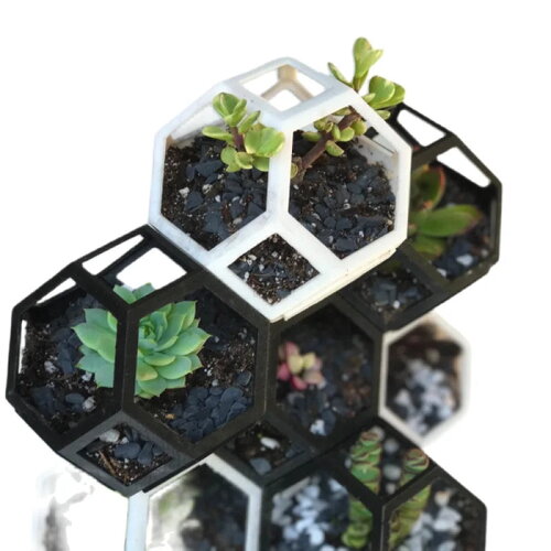 Jardinière modulaire d'empilement géométrique pour succulentes