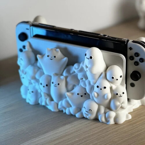 Support mignon en forme de fantôme pour nintendo switch - versions oled et classique