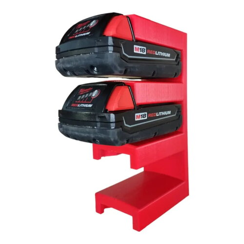 Support mural pour batteries m18 milwaukee - rangement vertical 4 batteries