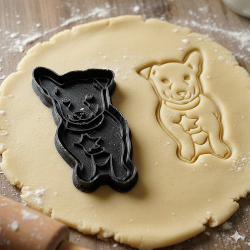 Emporte-piece chien 8cm - moule biscuit impression 3d noir