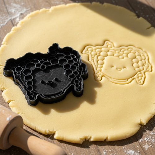 Emporte-piece mouton rigolo 8 cm - moule a biscuit impression 3d