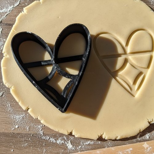 Emporte-piece coeur stylise 8 cm - moule biscuit patisserie artisanale