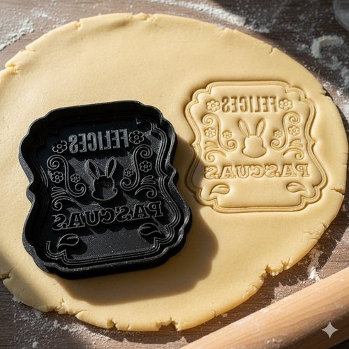 Emporte-piece lapin de paques 8cm - moule sable feliz pascuas