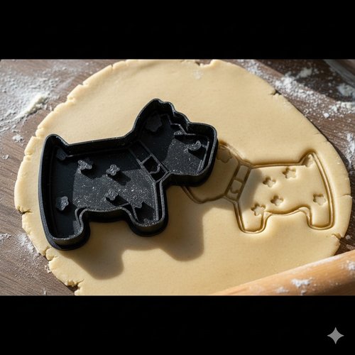 Emporte-piece chien avec motifs - moule biscuit artisanal 8 cm