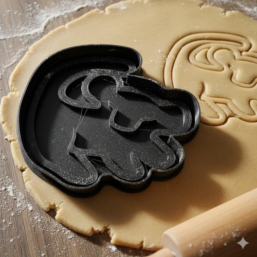 Emporte-piece lion patisserie - moule biscuit artisanal 8 cm noir