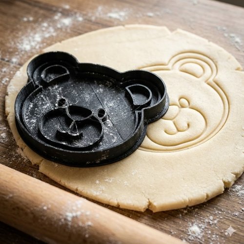 Emporte-pièce tête d'ours - moule biscuit ourson 8cm artisanal