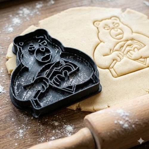 Emporte-pièce ours grincheux cœur - moule biscuit 8cm
