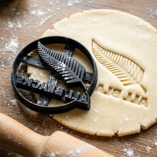 Emporte-pièce all blacks - moule à biscuit rugby & fougère 8cm