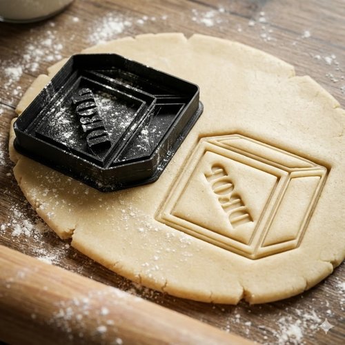 Emporte-pièce drop - moule à biscuit cube et logo 8cm