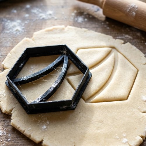Emporte-pièce hexagone graphique - découpoir biscuit 8cm