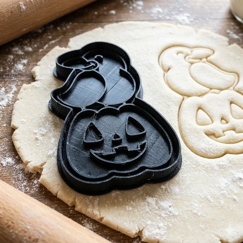 Emporte-pièce halloween fantôme sur citrouille - moule biscuit 8cm