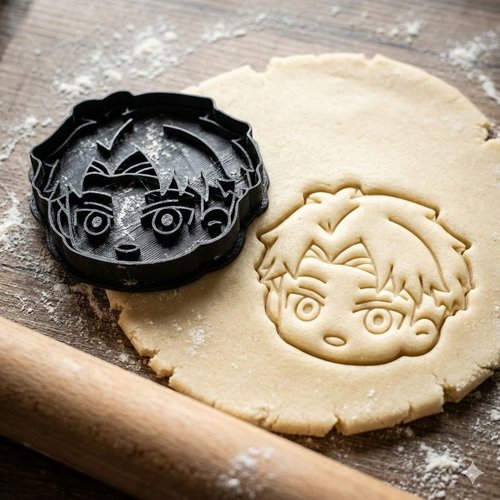 Emporte-pièce manga garçon - moule biscuit chibi 8cm artisanal