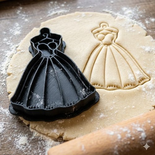 Emporte-pièce robe de princesse - découpoir biscuit mariage 8cm