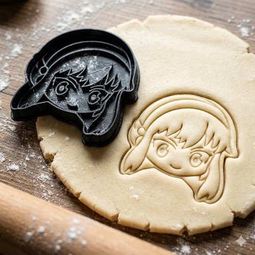 Emporte-pièce manga fille - moule biscuit 8cm pâtisserie kawaii