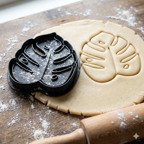 Emporte-pièce monstera feuille tropicale - moule biscuit 8cm
