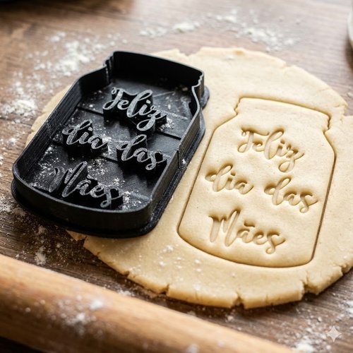 Emporte-pièce bocal feliz dia das mães - moule biscuit fête des mères