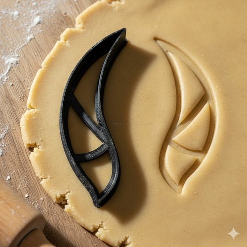 Emporte-piece artisanal plume moderne 8 cm - moule a biscuits noir