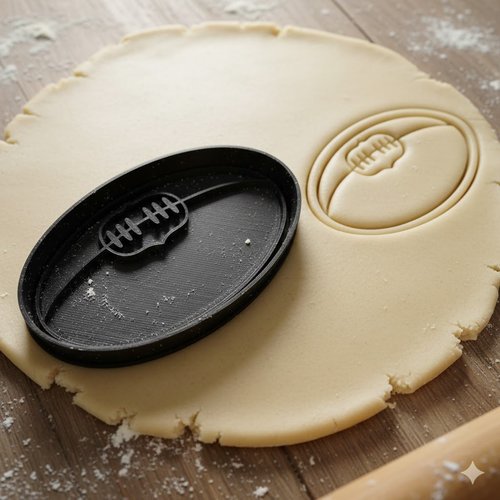 Emporte-piece rugby 8 cm - moule a biscuit artisanal noir