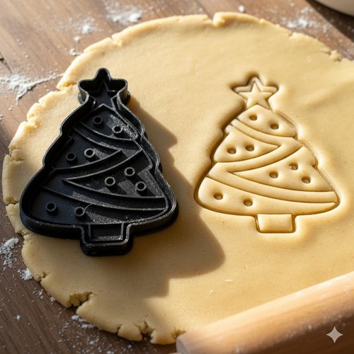 Emporte-pièce sapin de noël artisanal 8 cm - moule à biscuits noir