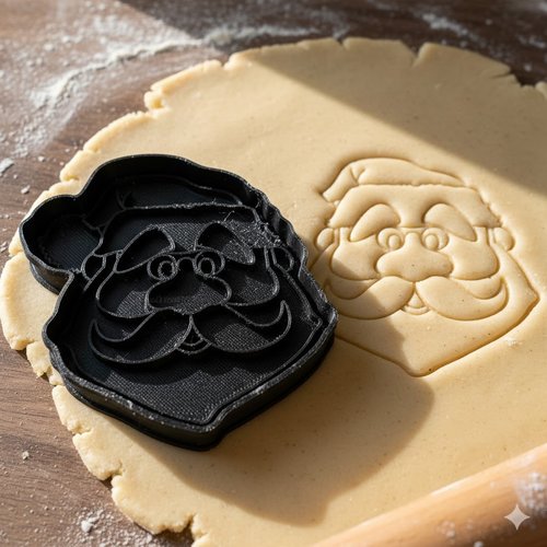 Emporte-pièce père noël avec lunettes pour biscuits et sablés - 8 cm