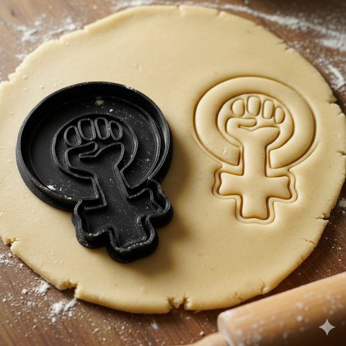Emporte-pièce féministe poing levé 8 cm - moule biscuit artisanal
