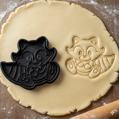 Emporte-piece raccoon artisanat - moule biscuit raton laveur 8 cm