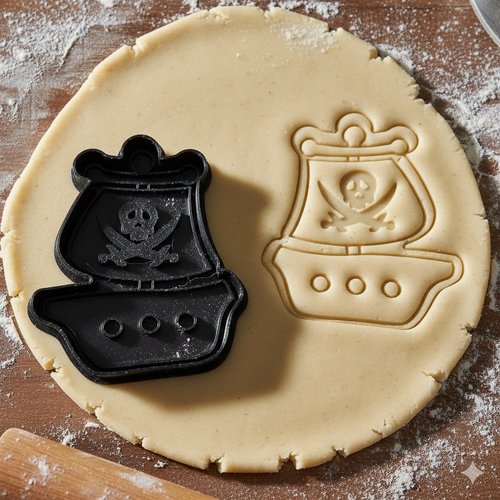 Emporte-piece bateau pirate 8 cm - moule biscuit patisserie artisanale