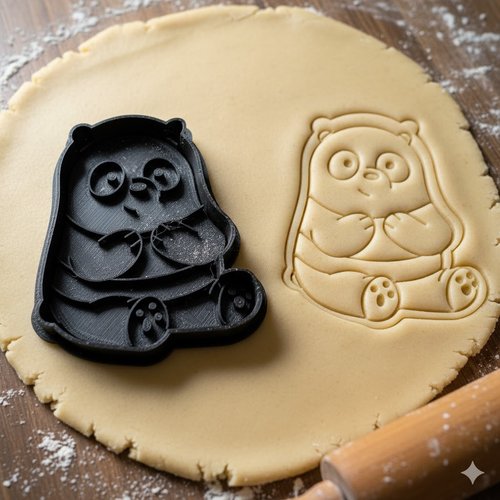 Emporte-pièce panda artisanal pour biscuits et pâtisserie - 8 cm