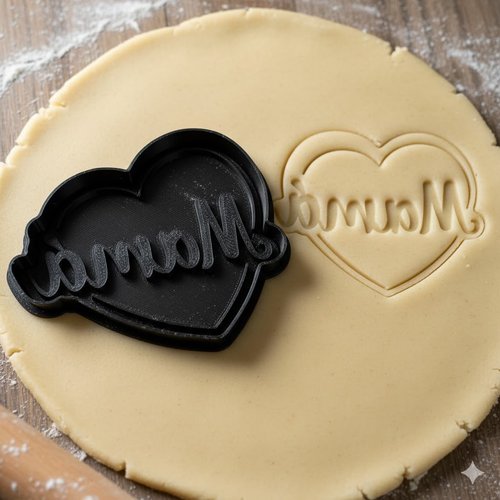 Emporte-pièce coeur maman - moule biscuit fête des mères 8 cm