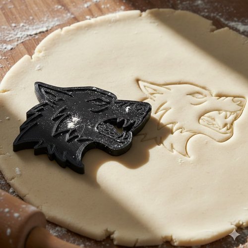 Emporte-piece loup artisanal 8 cm - moule a biscuits noir