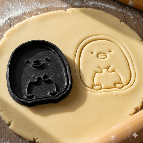 Emporte-piece penguin kawaii 8 cm - moule biscuit artisanal noir