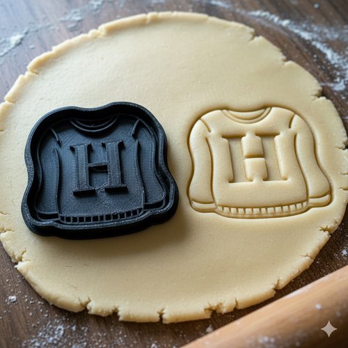 Emporte-piece pull de noel lettre h - moule biscuits 8 cm