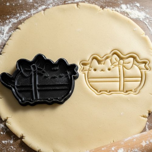 Emporte-piece chat cadeau 8 cm - moule biscuits et pate a sucre