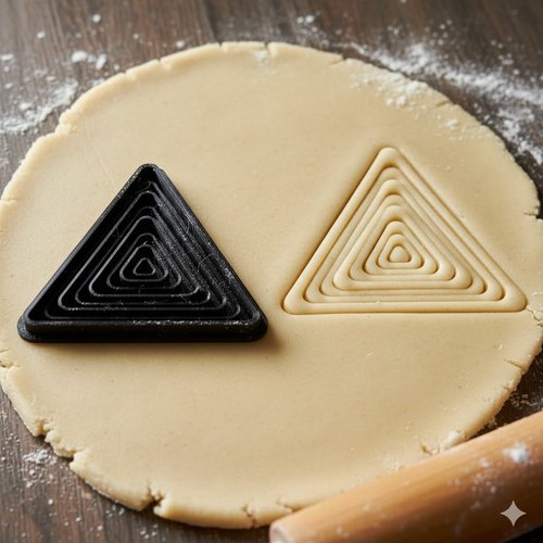 Emporte-pièce triangle gigogne 8 cm - moule biscuit artisanal noir