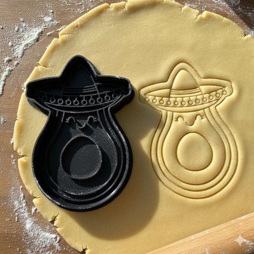 Emporte-piece avocat sombrero 8 cm - moule biscuit artisanal