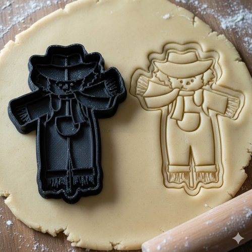 Emporte-piece epouvantail de jardin 8 cm - moule biscuit automne