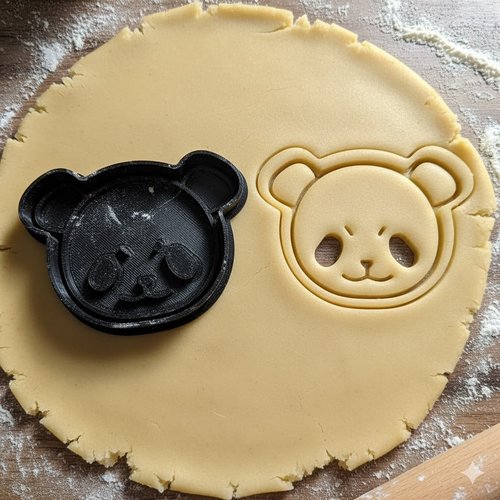 Emporte-piece panda 8cm - moule a biscuits et pate a sucre noir