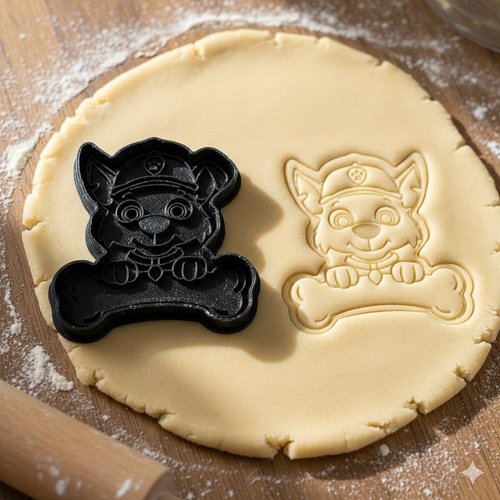 Emporte-piece chien patrouille avec os 8 cm - moule biscuit patisserie