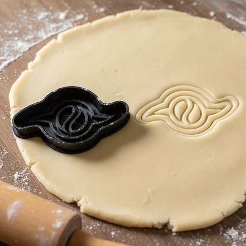 Emporte-pièce artisanal design abstrait 8 cm - noir