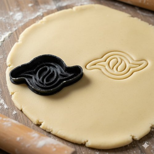 Emporte-piece cafe design - moule a biscuits artisanal 8 cm noir