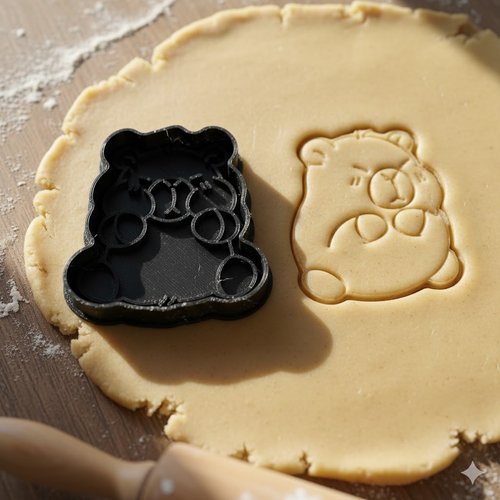 Emporte-piece ours gourmand 8 cm - moule a biscuit artisanal