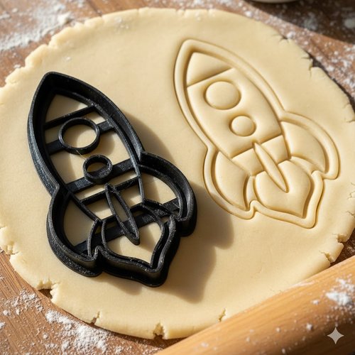 Emporte-piece fusee 8 cm - moule a biscuit artisanal pour patisserie