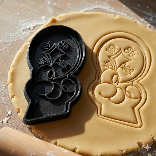 Emporte-pièce artisanal design symbolique 8 cm - noir