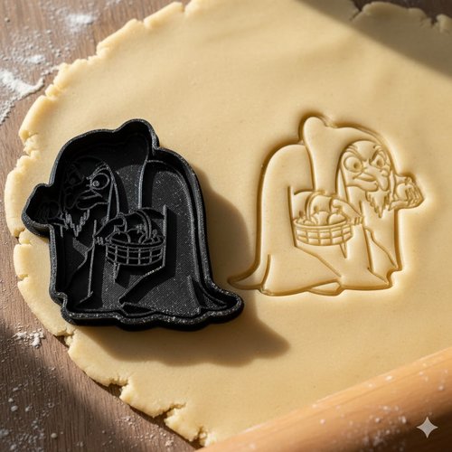 Emporte-piece sorcière à la pomme 8 cm - moule biscuit artisanal
