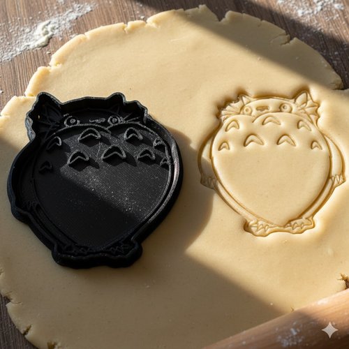 Emporte-piece totoro 8 cm - moule a biscuits artisanal noir