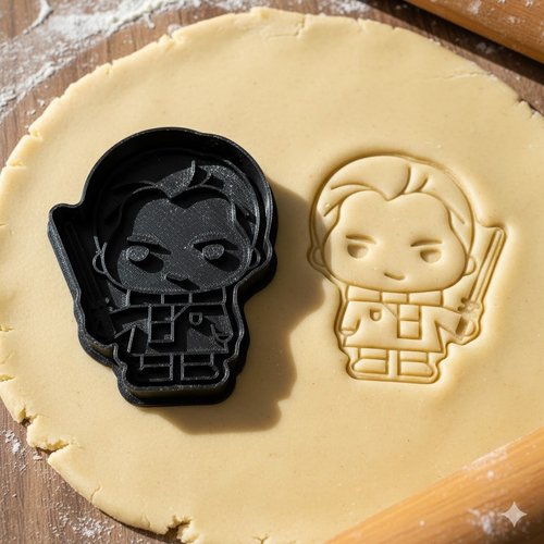 Emporte-piece chibi sorcier - moule biscuit artisanal 8 cm