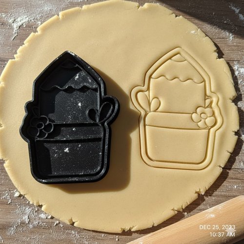 Emporte-piece crayon et pot de fleurs 8 cm - pâtisserie artisanale